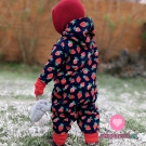 Softshell s fleecem jahůdky na modré