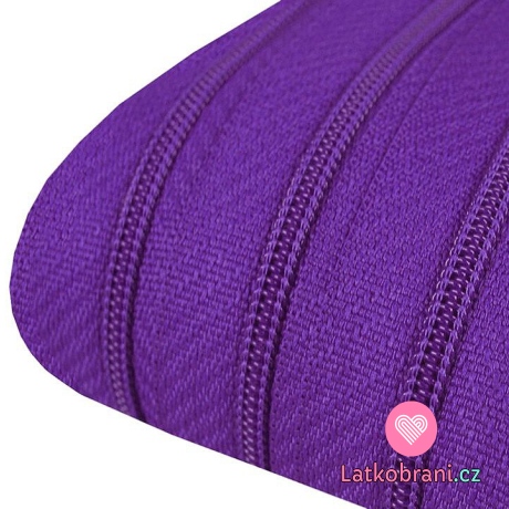 Metrážový zip spirálový 3 mm fialová