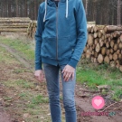 Teplákovina počesaná, fialová žíhaná, silnější