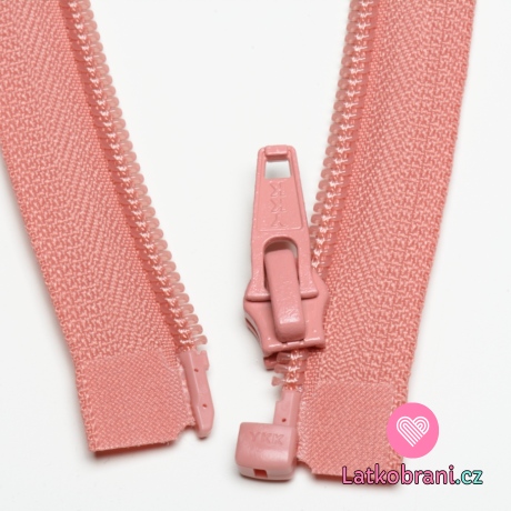 Zip spirálový dělitelný lososový 40cm