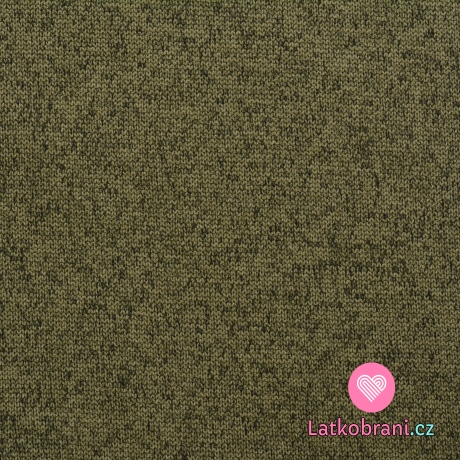 Softshell khaki zelený melír, "pletená" svrchní vrstva