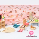 Úplet potisk myška kuchařka na baby růžové 