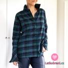 Bavlněný flanel modro - zelená kostka