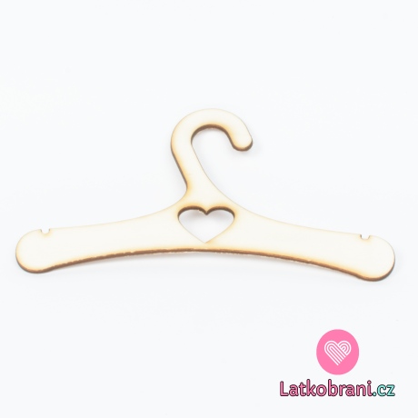 Ramínko na oblečky pro panenky, se srdíčkem - 18 cm
