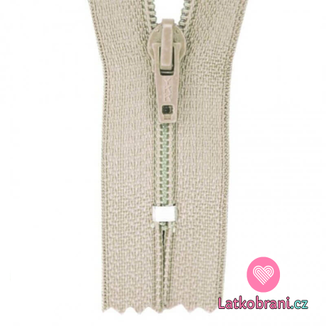 Zip spirálový nedělitelný béžový 12 cm