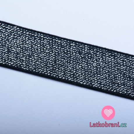 Pruženka ozdobná metalická černo stříbrná 25 mm