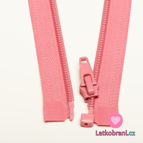 Zip spirálový dělitelný růžový 40cm