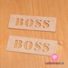 Štítek na oblečení "BOSS" nápis 20x55 mm