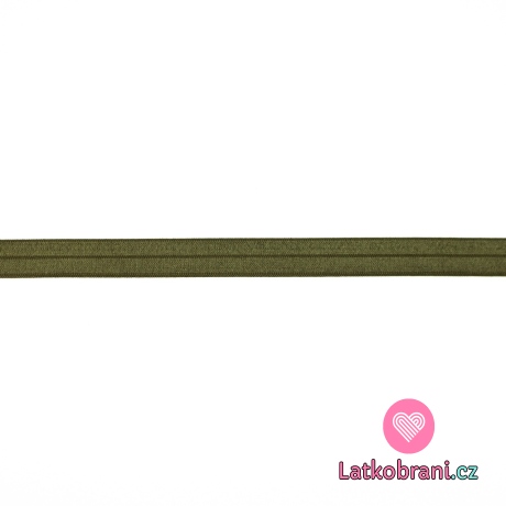 Šikmý proužek / lemovací pruženka khaki 