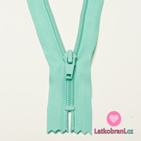 Zip spirálový nedělitelný mintový 12 cm