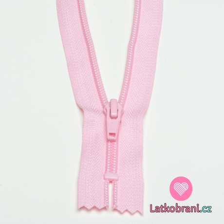Zip spirálový nedělitelný baby růžový 12 cm