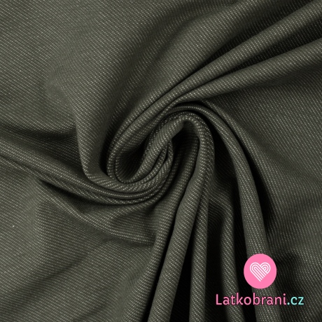 Teplákovina jeans efekt zelená khaki