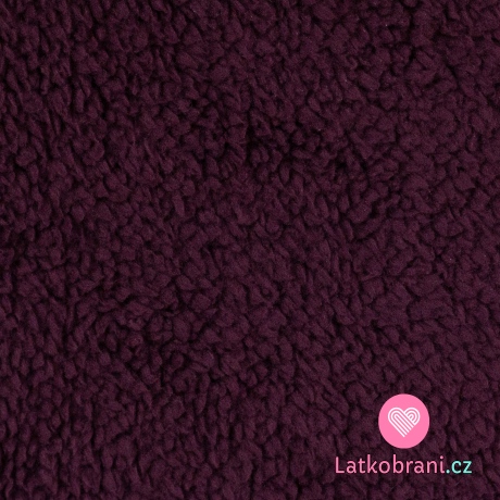 Fleece s beránkem jednobarevný bordó 