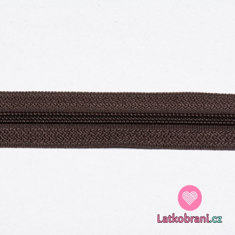 Metrážový zip spirálový 5 mm Hnědá čokoláda