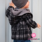 Bavlněný flanel šedá kostka