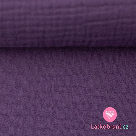 Dvojitá gázovina / mušelín jednobarevný lila 