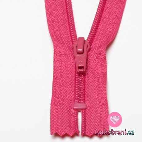Zip spirálový nedělitelný fuchsiově růžový 15 cm