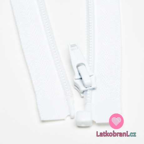 Zip spirálový dělitelný bílý 60cm