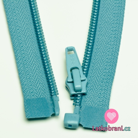 Zip spirálový dělitelný nebesky modrý 45cm