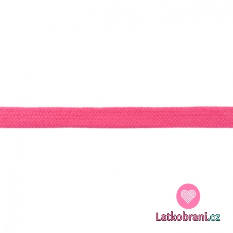 Bavlněná plochá šňůra fuchsiová