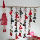 Bavlněný panel s potiskem adventního kalendáře