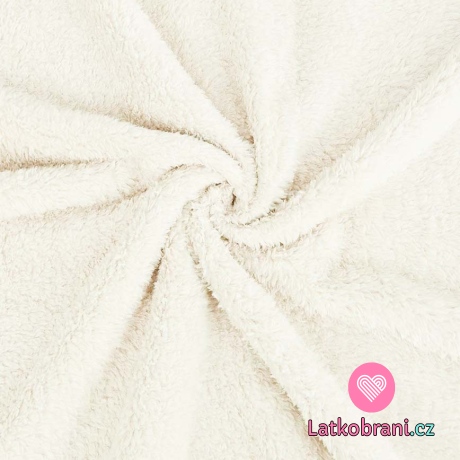 Coral fleece delší chloupek, ecru