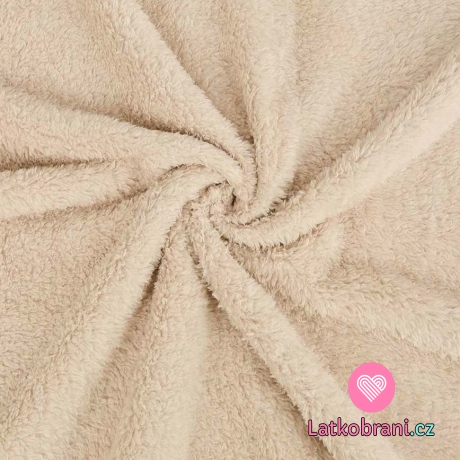 Coral fleece delší chloupek, béžová