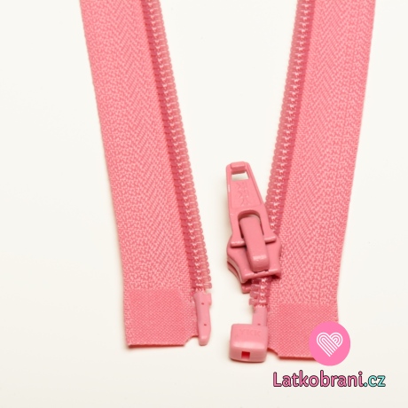 Zip spirálový dělitelný růžový 35cm