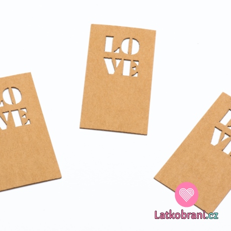 Štítek na oblečení love 25x45 mm