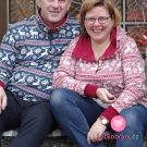 Teplákovina bílý sob na starorůžové