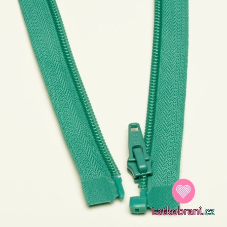 Zip spirálový dělitelný mintový tmavší 30cm