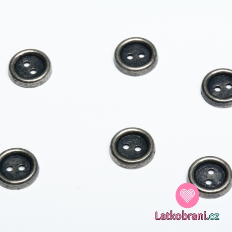 Knoflík kulatý, metalický efekt
