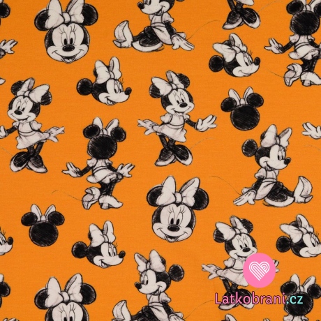 Úplet potisk Minnie na hořčicové