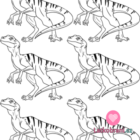 Černá nažehlovačka velociraptor 6ks