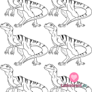 Černá nažehlovačka velociraptor 6ks