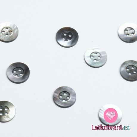 Knoflík kulatý, čtyřdírkový tahita perleť 13mm