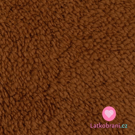 Fleece s beránkem jednobarevný karamelový