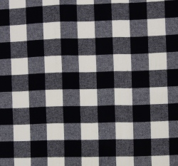 Bavlněný flanel černá kostka na ecru