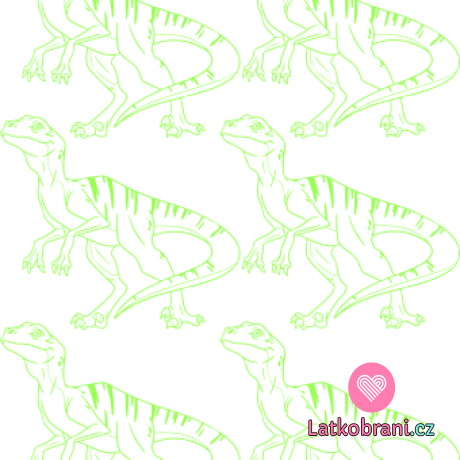 Ve tmě svítící nažehlovačka velociraptor 6ks