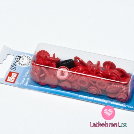 Patentky Prym Color snaps Kytička Červená