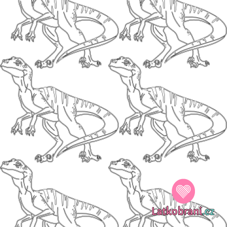 Bílá nažehlovačka velociraptor 6ks