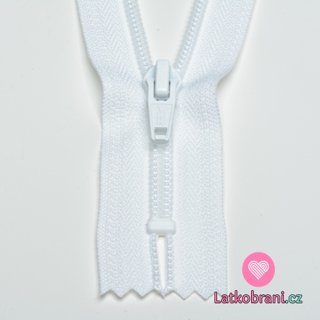 Zip spirálový nedělitelný bílý 15 cm