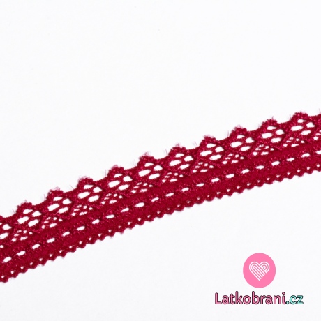 Krajka elastická 20 mm červená