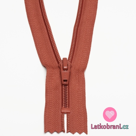 Zip spirálový nedělitelný cihlový světlejší 15 cm