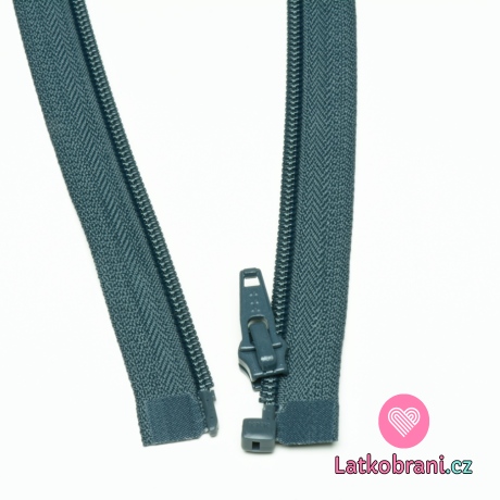 Zip spirálový dělitelný tmavě šedý 60cm