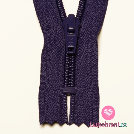 Zip spirálový nedělitelný zaprášený fialový 15 cm