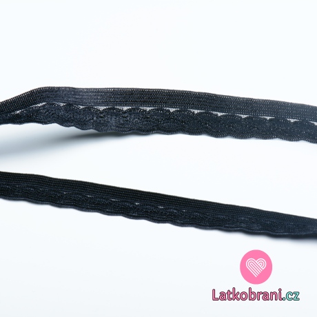 Pruženka prádlová, ozdobná černá 14 mm