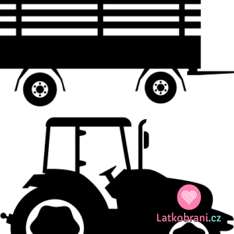 Černá nažehlovačka traktor a valník