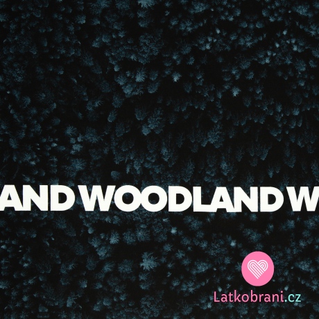 Teplákovina potisk nápis "WOODLAND"