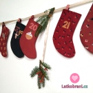 Bavlněný popelín potisk adventní kalendář 